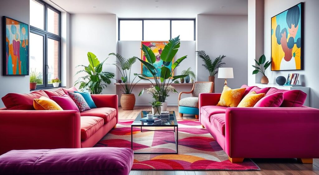 Transforme Sua Sala: A Arte de Combinar Sofá e Poltrona Colorida