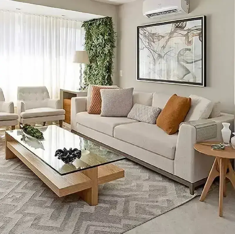 dicas para decorar sala com sofá bege