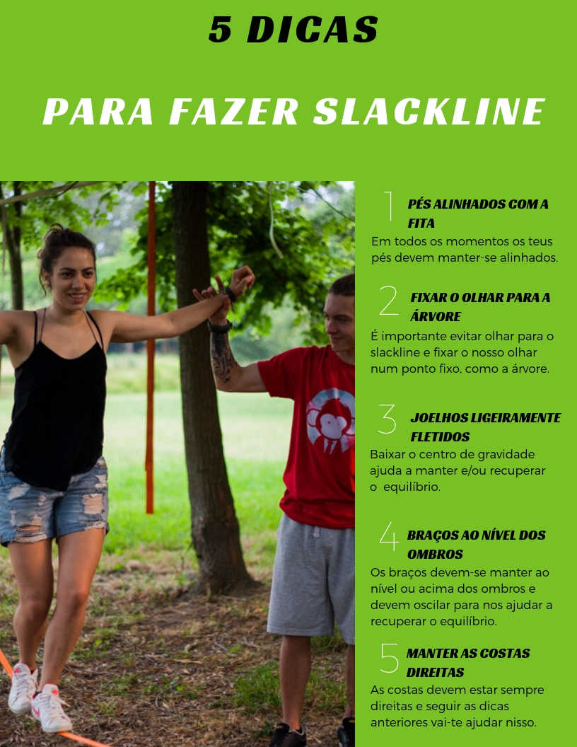 dicas para iniciantes no slackline