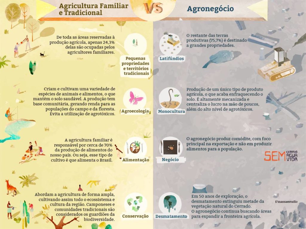 diferença entre agricultura familiar e agronegócio