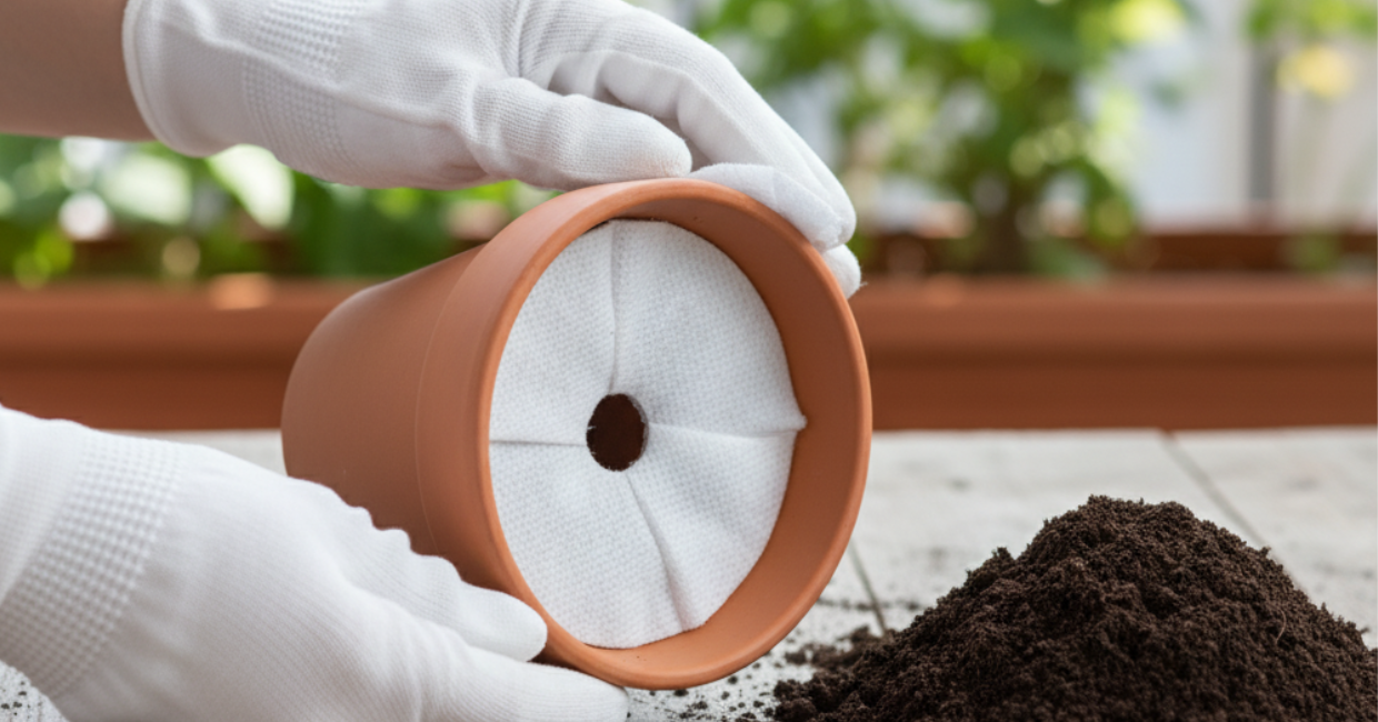 drenagem de vasos para horta