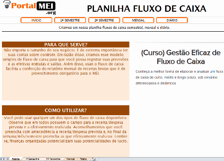 Fluxo de caixa simples para MEI