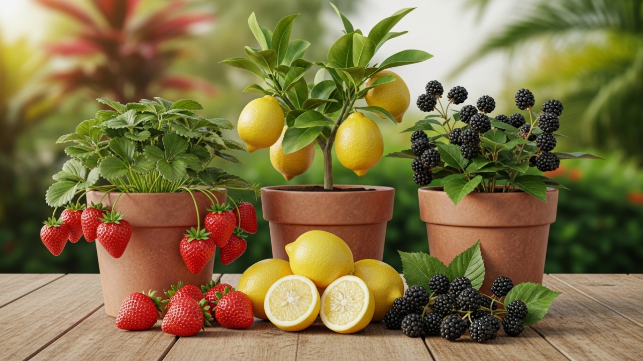 frutas que crescem rápido em vaso