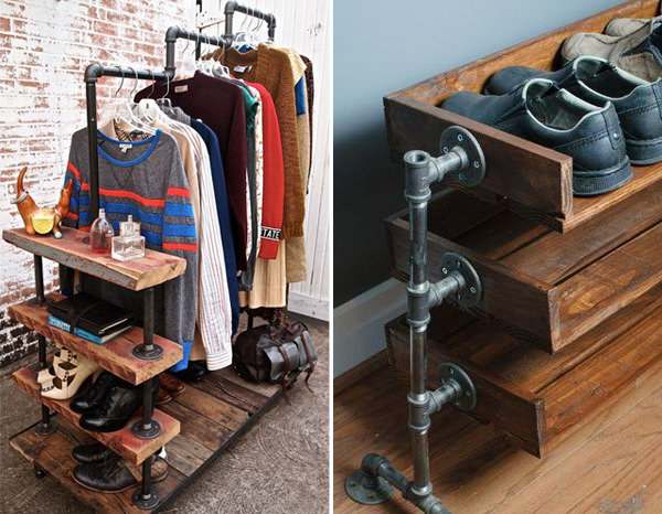 ideias de decoração com cano de ferro