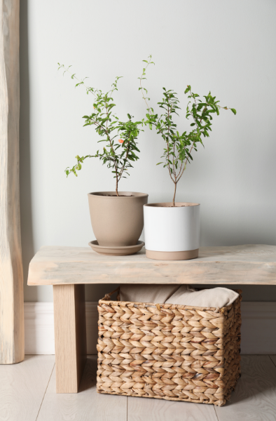 5 maneiras criativas de usar cestos de vime na sala de estar