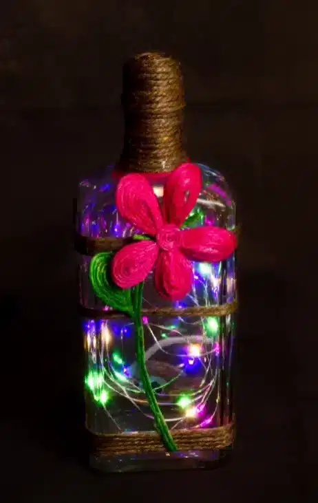 ideias de decoração com fio de fada no vidro