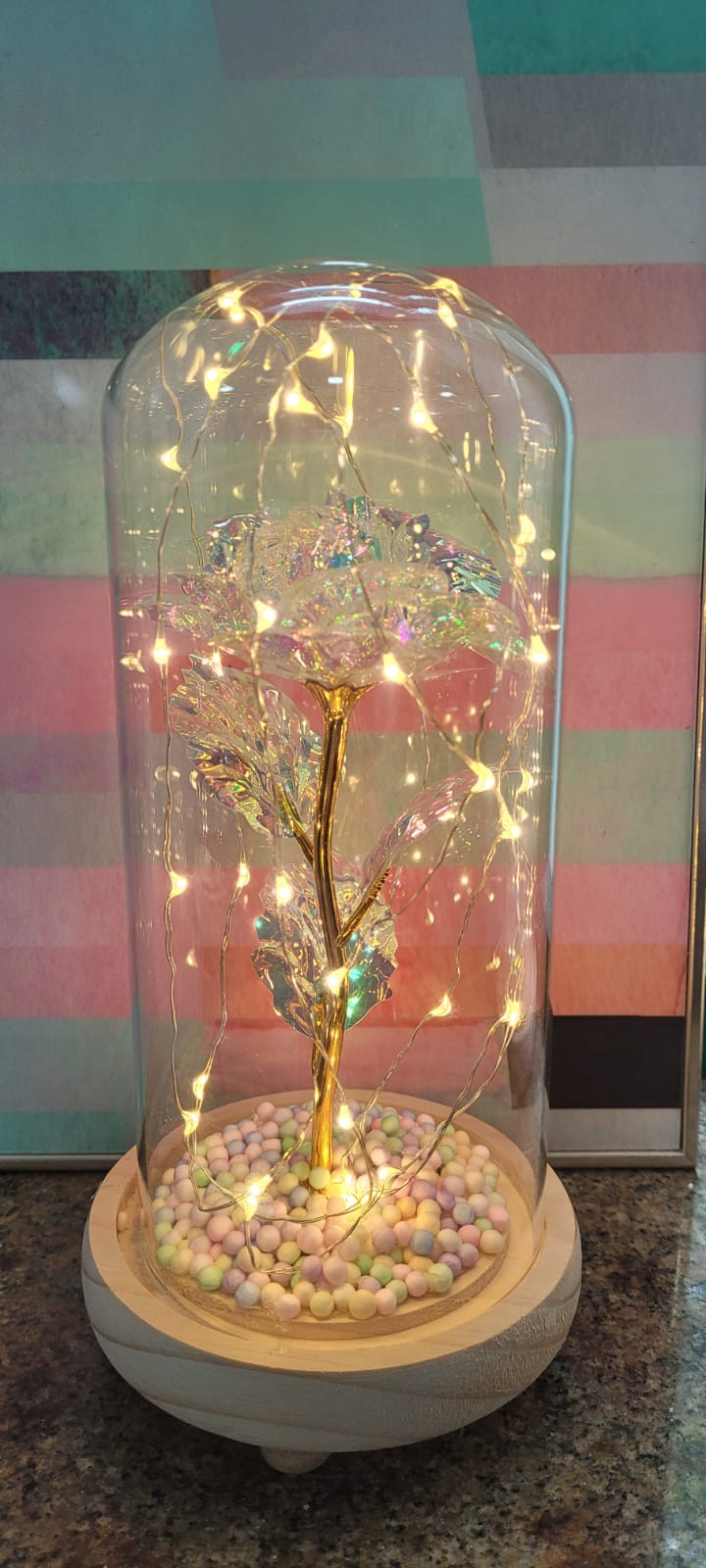 ideias de decoração com fio de fada no vidro