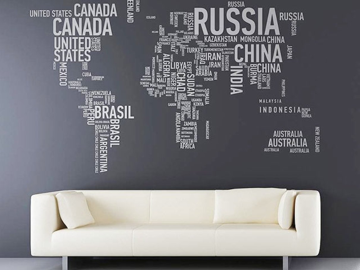 ideias de decoração com mapas mundi