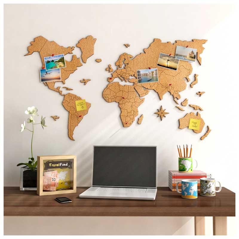 ideias de decoração com mapas mundi