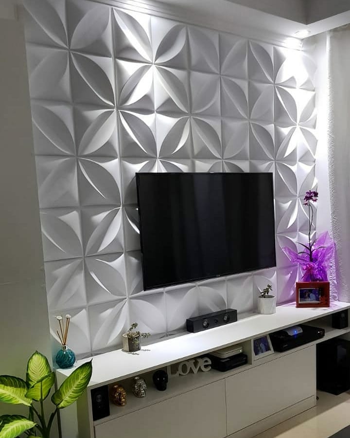 ideias de decoração com papel de parede 3d