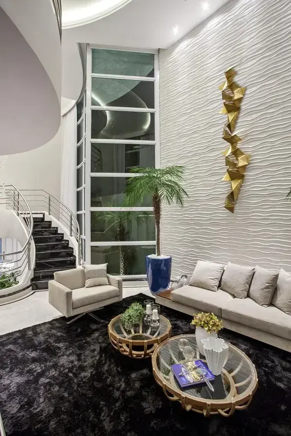 ideias de decoração com papel de parede 3d