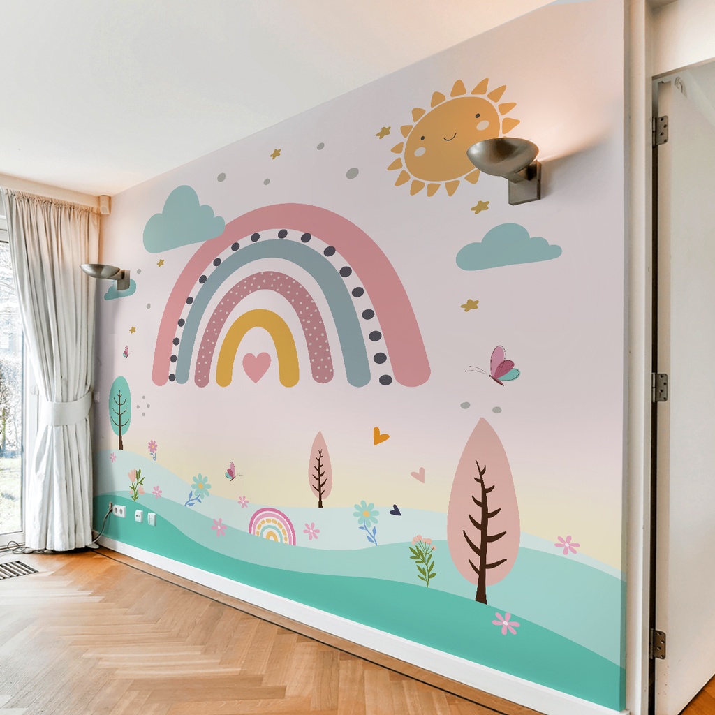 ideias de decoração com papel de parede infantil
