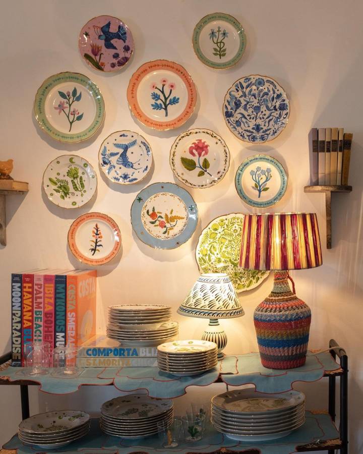ideias de decoração com pratos de parede