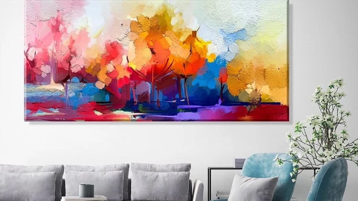ideias de decoração com quadros coloridos