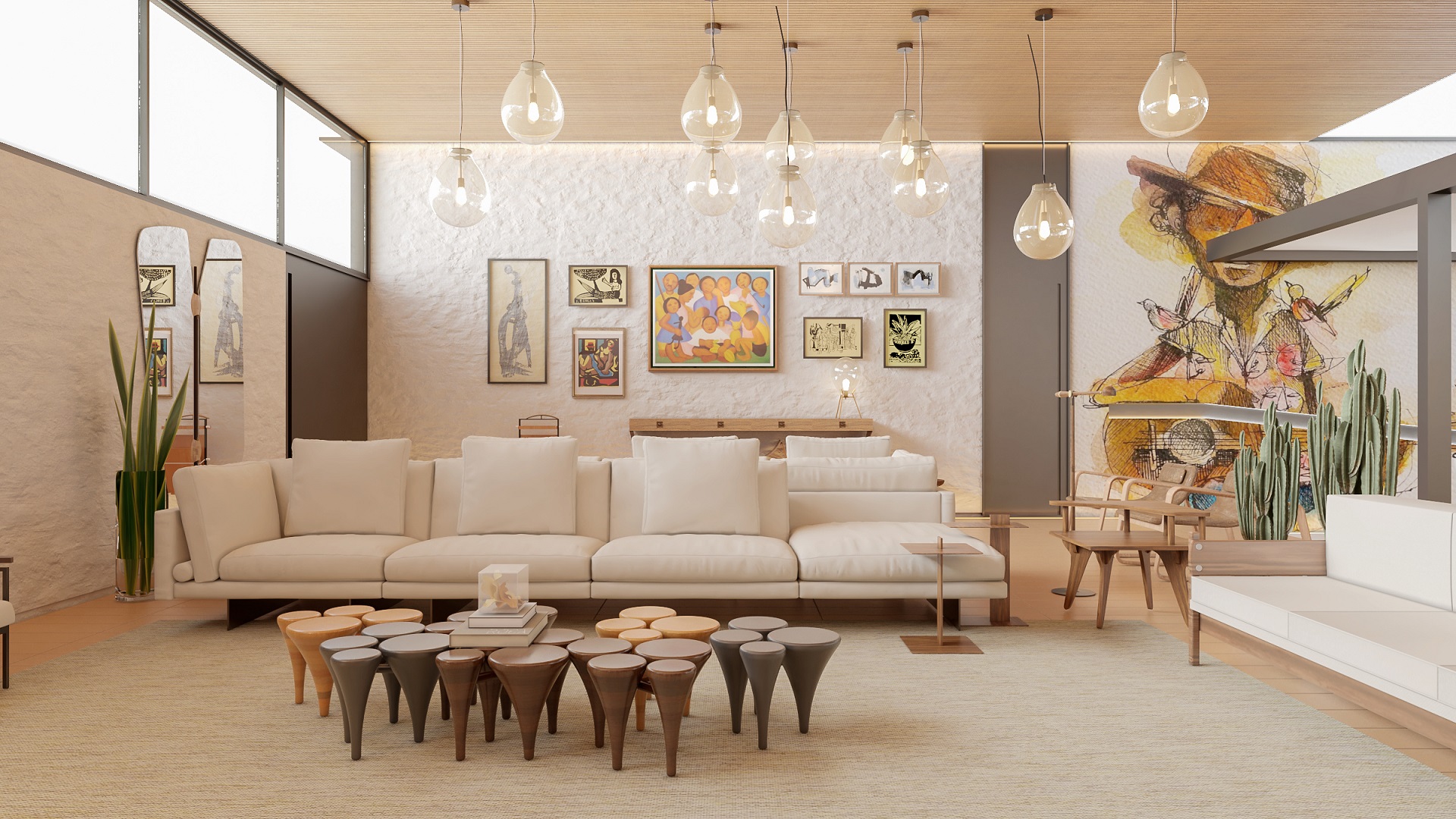 ideias de decoração com quadros coloridos