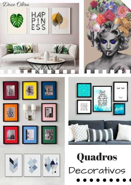 ideias de decoração com quadros coloridos