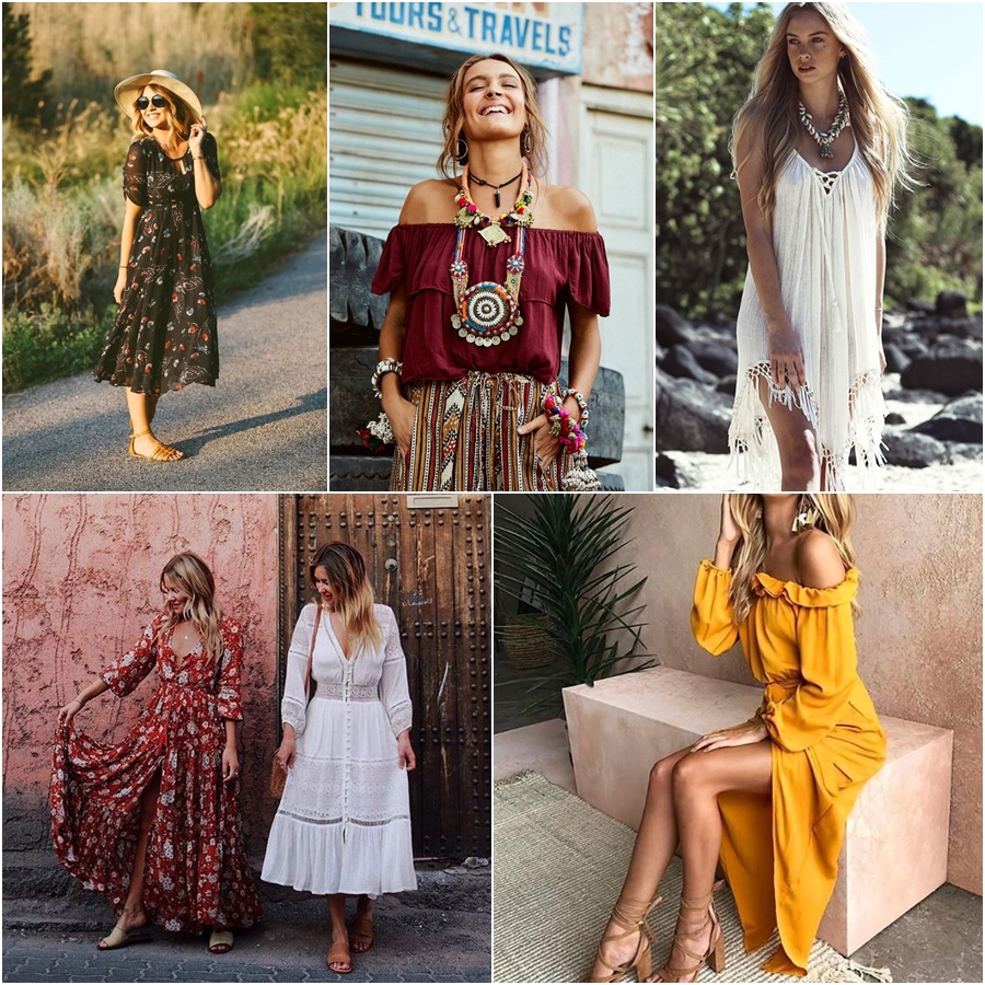ideias de looks estilo boho para o dia