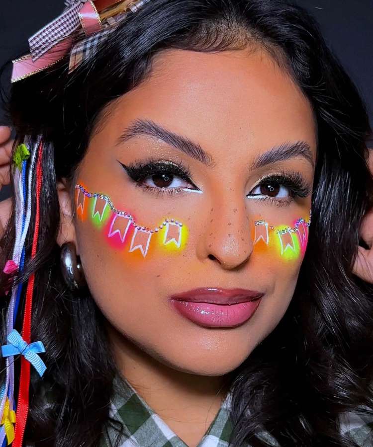 ideias de maquiagem neon para eventos