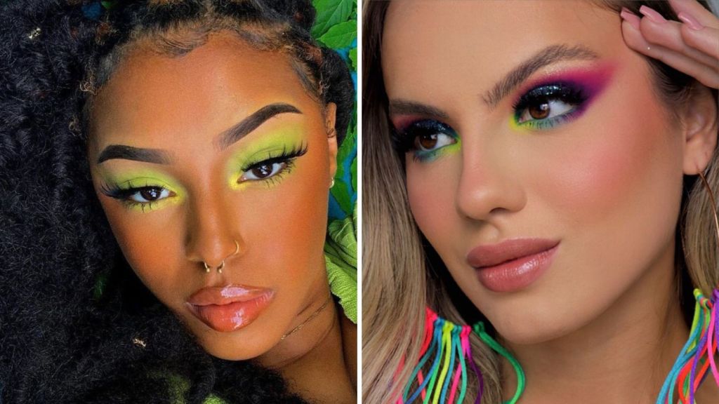 ideias de maquiagem neon para eventos