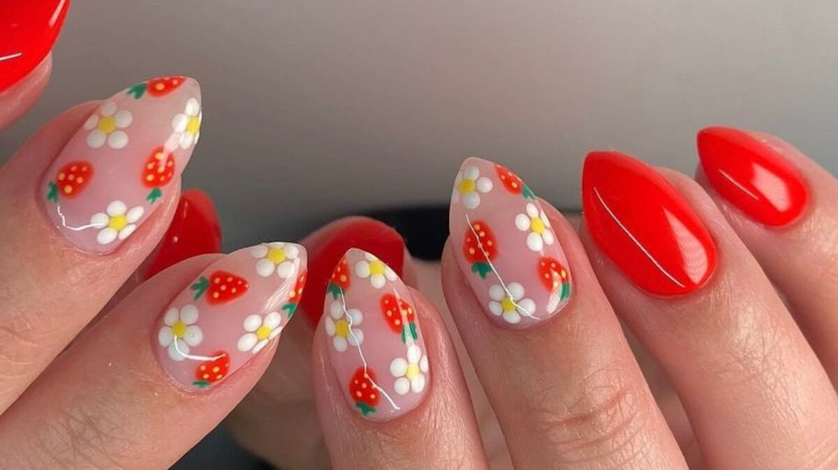 ideias de unhas decoradas com flores