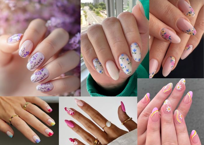 ideias de unhas decoradas com flores