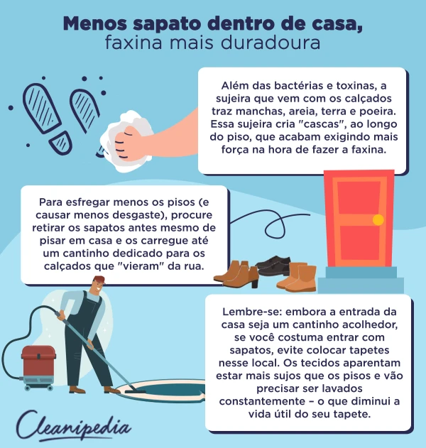 importância de lavar os sapatos ao chegar em casa