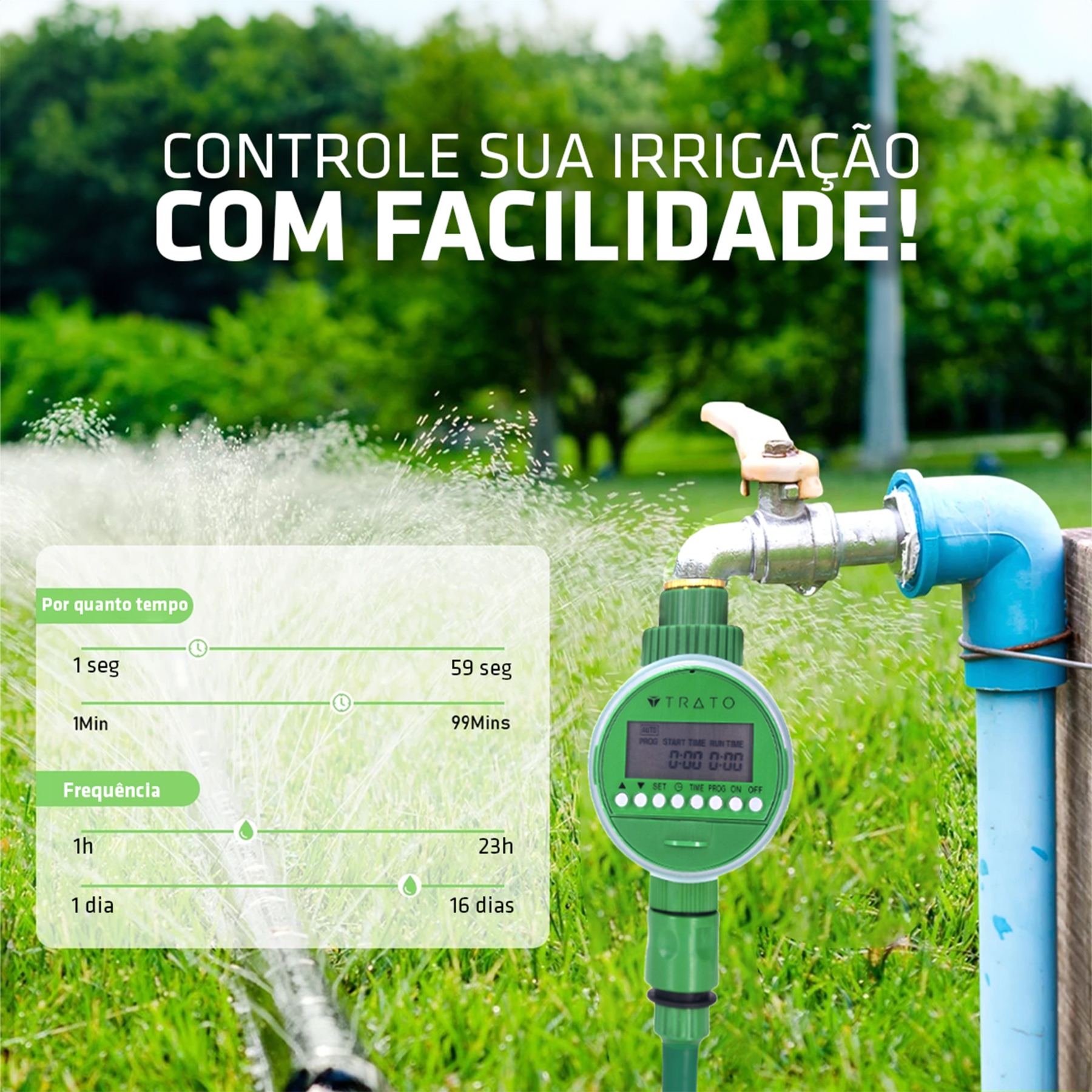 irrigação de horta com timer digital