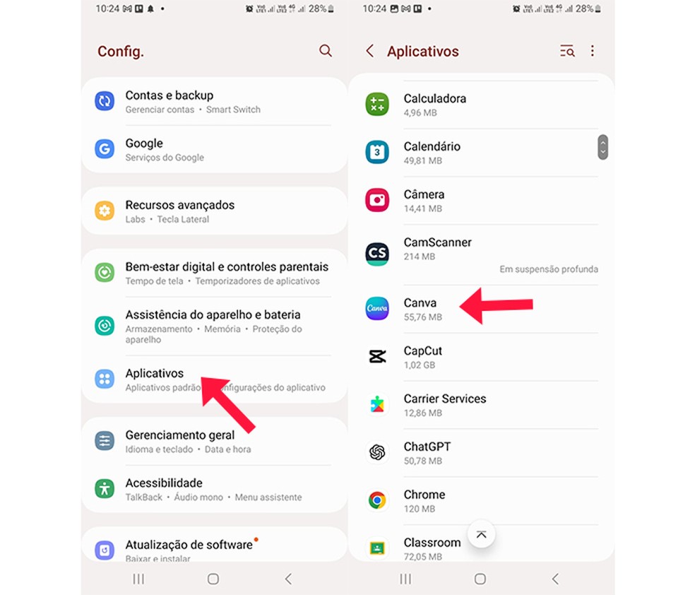 limpar cache aplicativos android