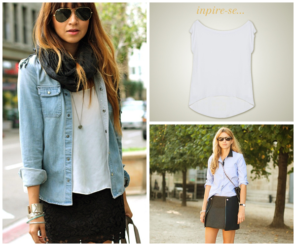 looks com camisa jeans aberta