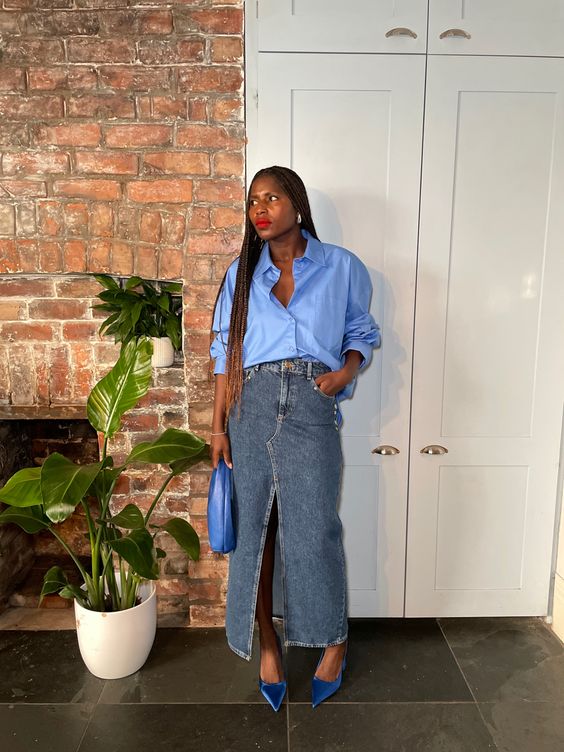 Dicas de alfaiataria para usar com saia jeans