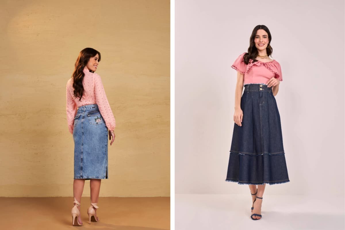 Como combinar saia jeans com tênis para um look moderno