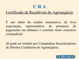 o que é o crp certificado de recebíveis do agronegócio