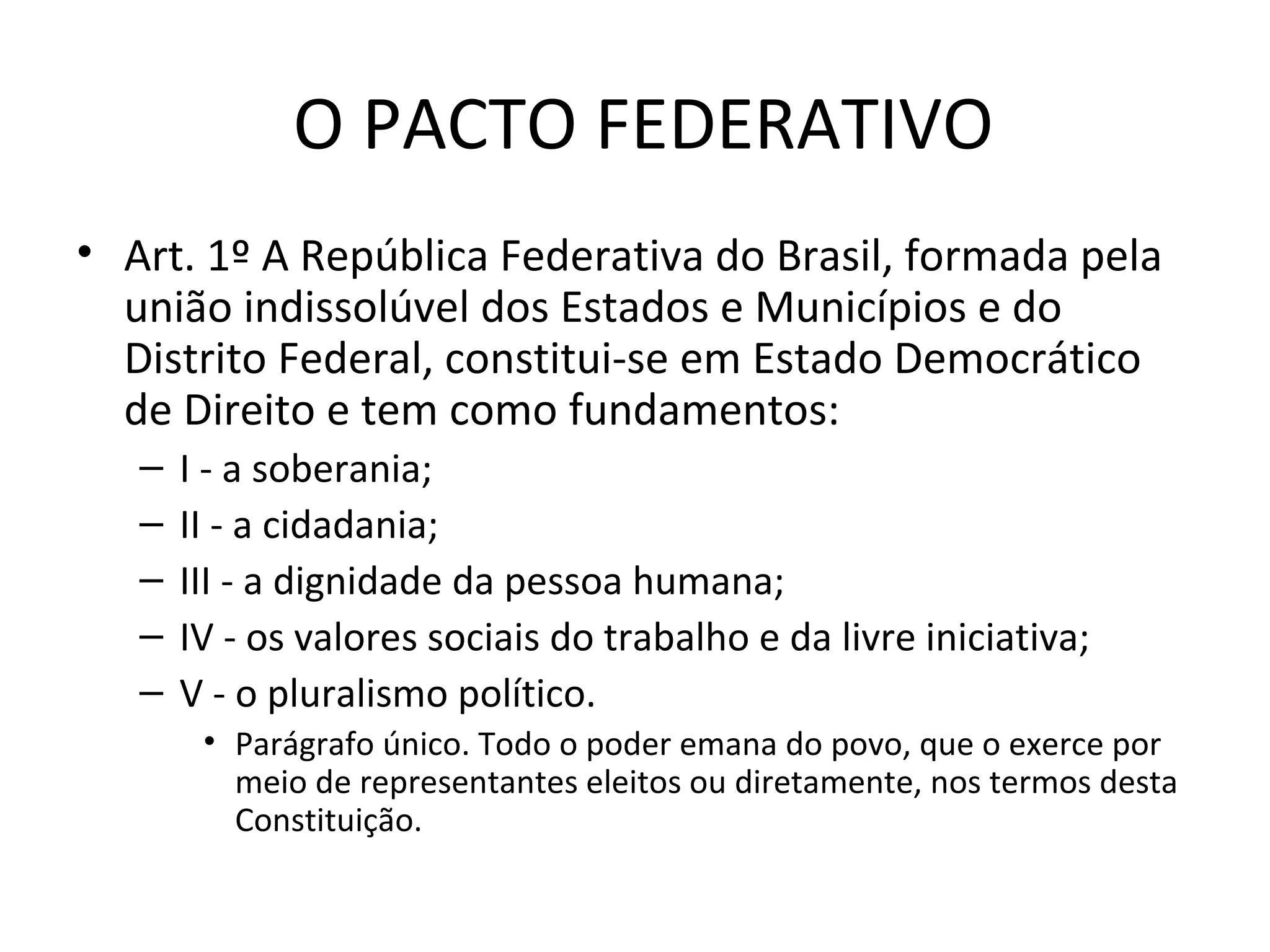 o que é o pacto federativo