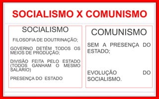o que é o socialismo e comunismo diferenças