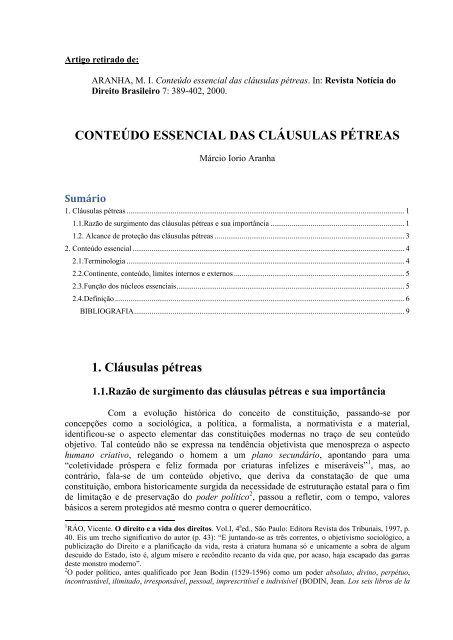 o que é uma cláusula pétrea