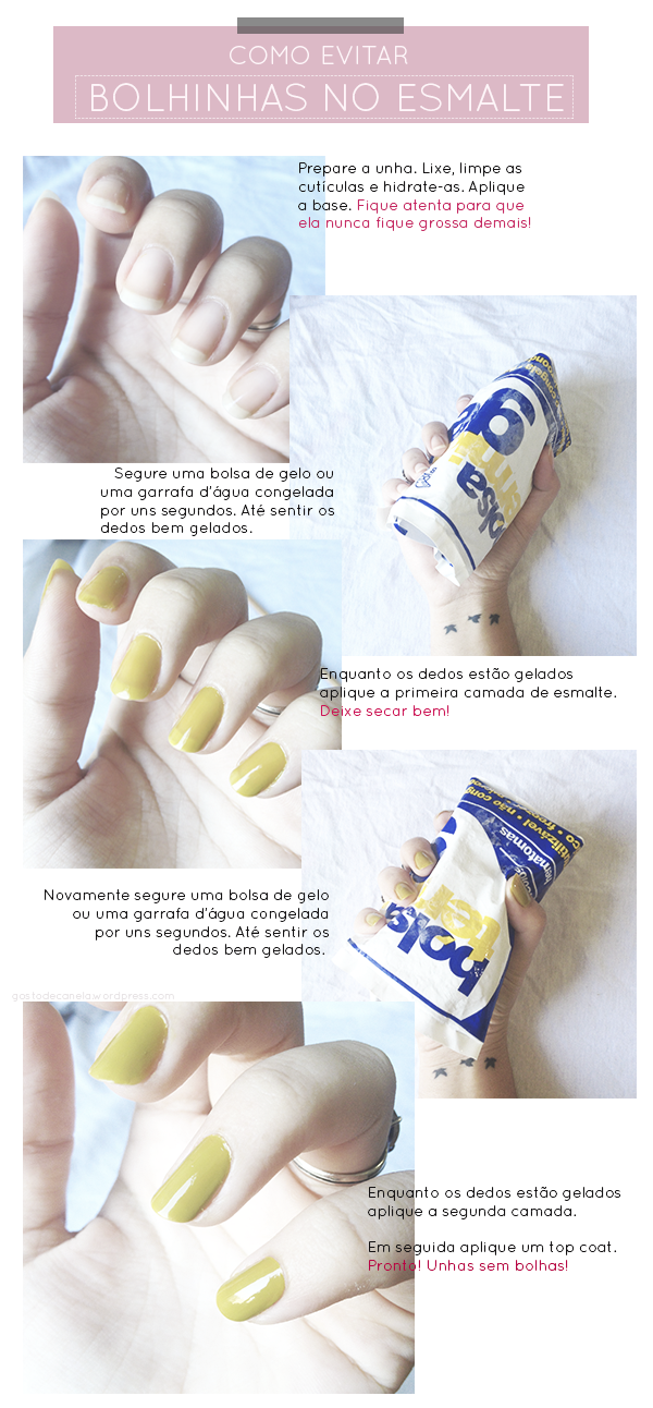 segredos para o esmalte não dar bolinha