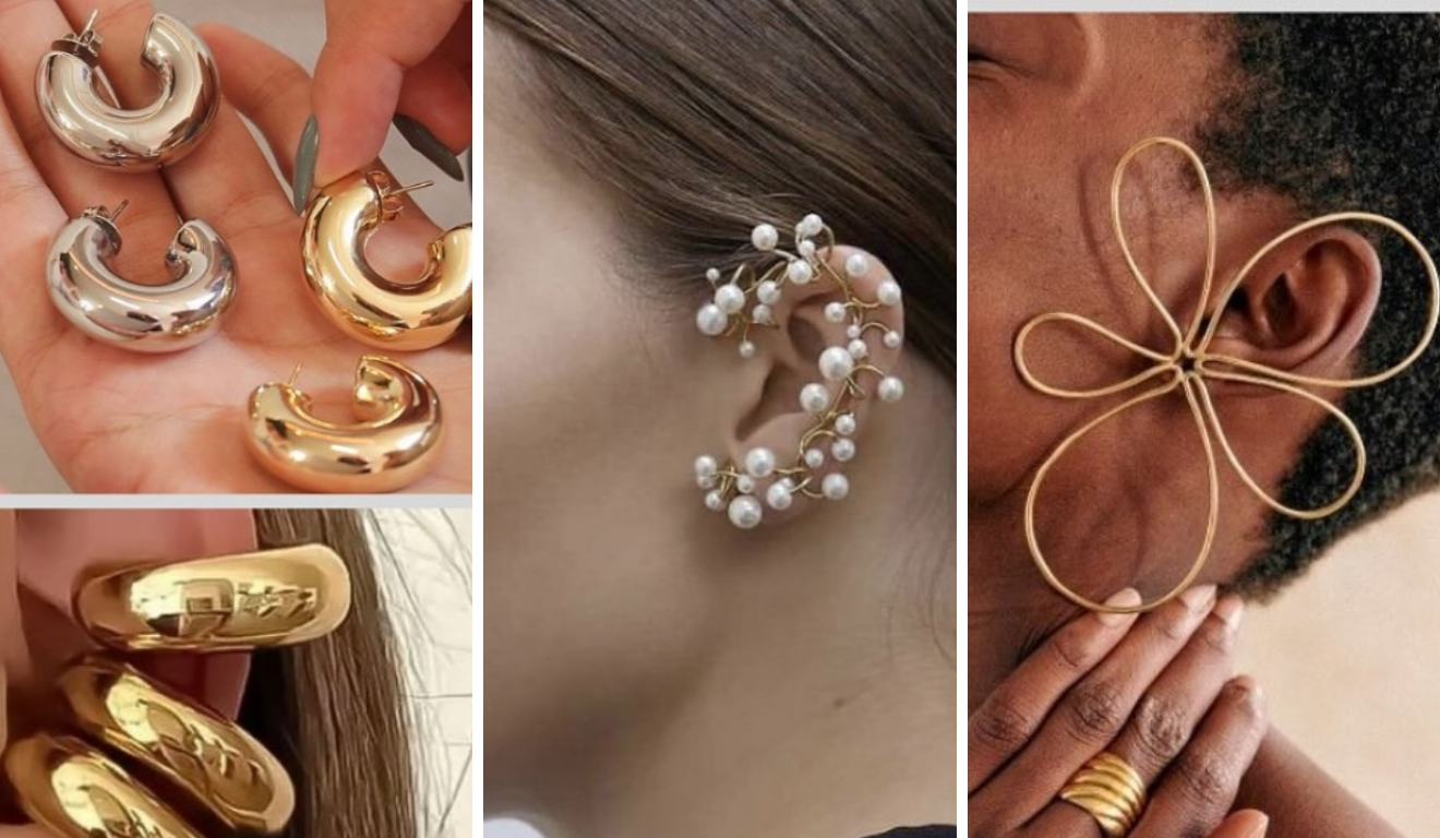 Como combinar argolas maxi com looks básicos