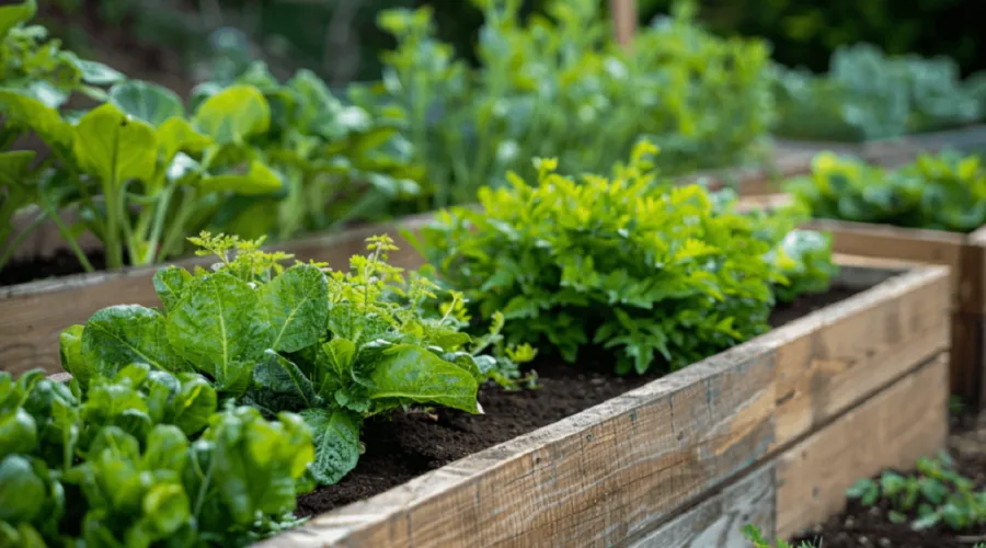 verduras para plantar em canteiros elevados